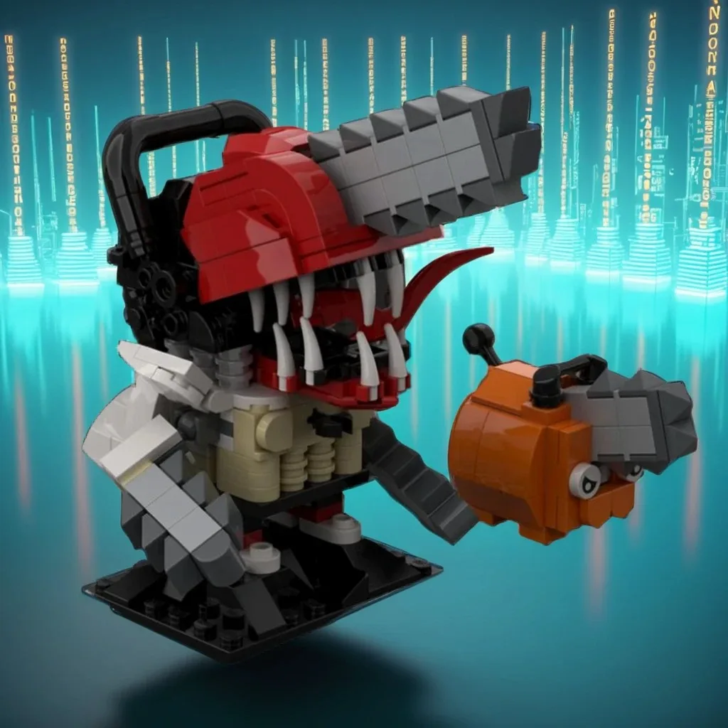 

371 шт. MOC бензопилаmanes Brickheadz динамическая, культовая и экспресс-модель DIY строительные блоки игрушки на день рождения подарок