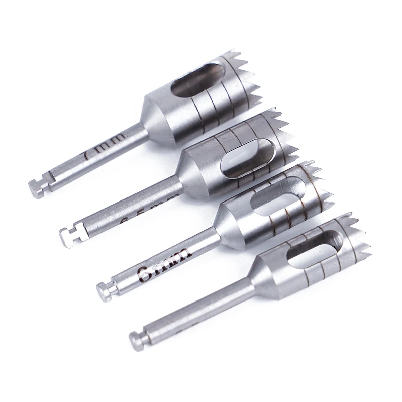 1pc Dental Implant Trephine Bur Tissue Punch Saw Bone Trephines Drills Stainless Steel Dentistry Surgical Planting Tools