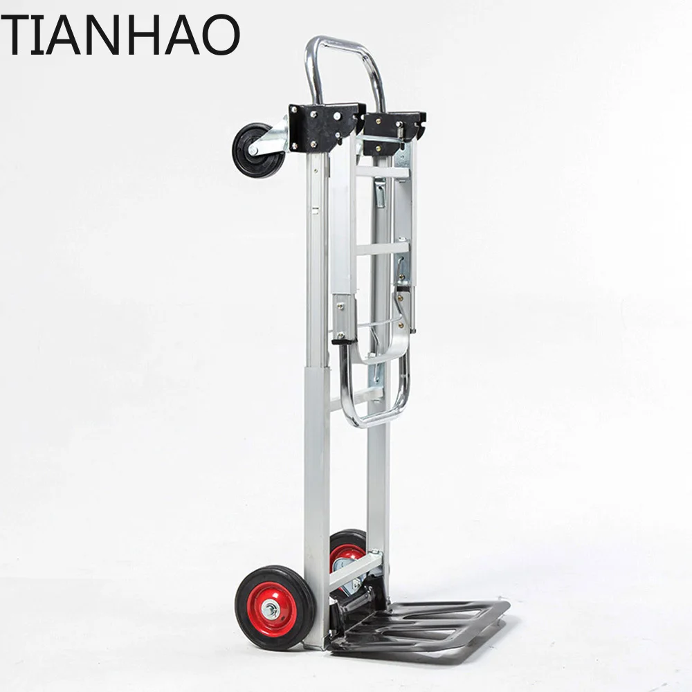 200KG Portable Shopping Flat Trailer Trolley Folding Truck Barrow Cart Travel Luggage Shopping Cart