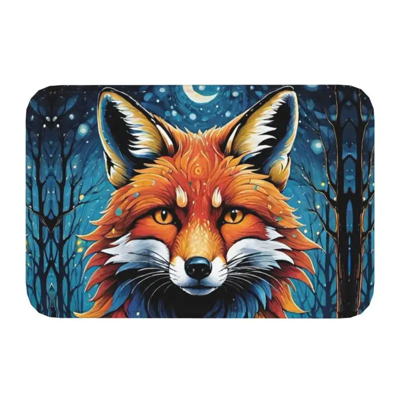 Custom Fox Doormat Anti-Slip Entrance Kitchen Bathroom Floor Door Mat Garden Carpet Rug