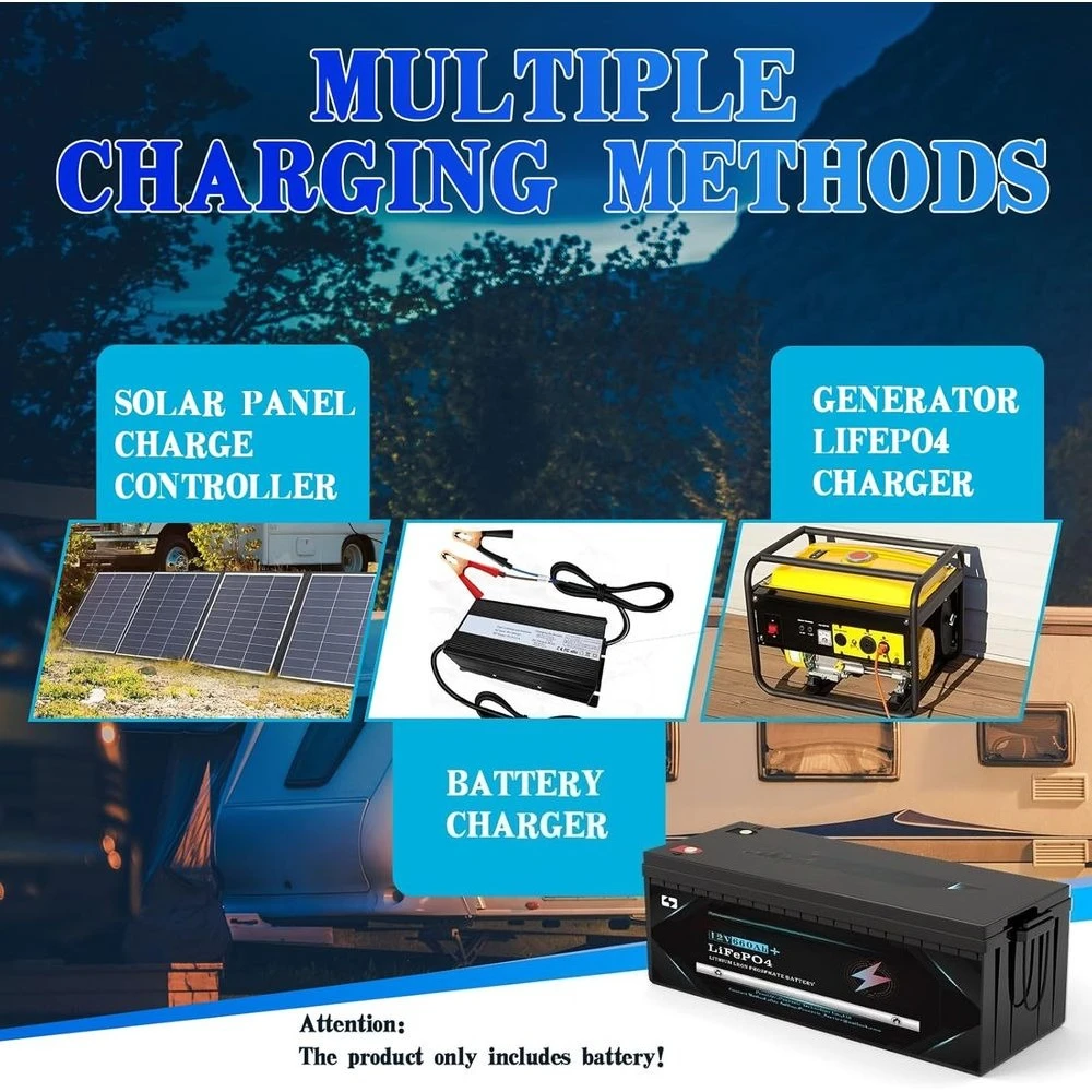 بطارية LiFePO4 12 فولت 660 أمبير في الساعة مدمجة 300 أمبير BMS، بطارية ليثيوم قابلة لإعادة الشحن، 10000+ دورات عميقة، مثالية للنظام الشمسي، RV