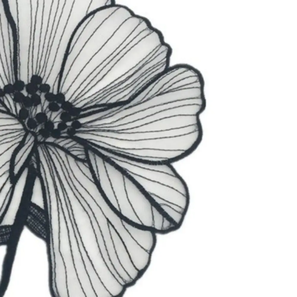 2pc Women Clothing DIY Sew Floral Parches Embroidery Lace Appliques Lotus Flower Embroidery Patches