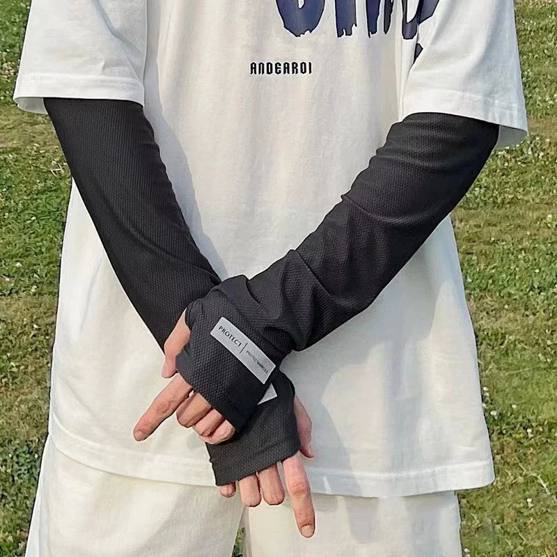 Unisex UV Protection Arm Sleeves Ice Silk Cooling Sunblock Covers for Cycling Driving Fishing Outdoor Sports Breathable Sleeve
