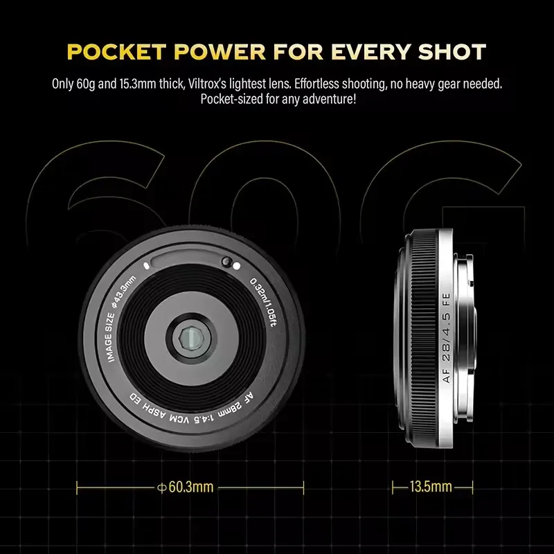 VILTROX 28 مللي متر F4.5 كامل الإطار فطيرة التركيز التلقائي AF الإنسانية عدسة لسوني E نيكون Z A7C ZVE10 Z6 Z7 z9 ZFC ZVE10II A6400 A6600