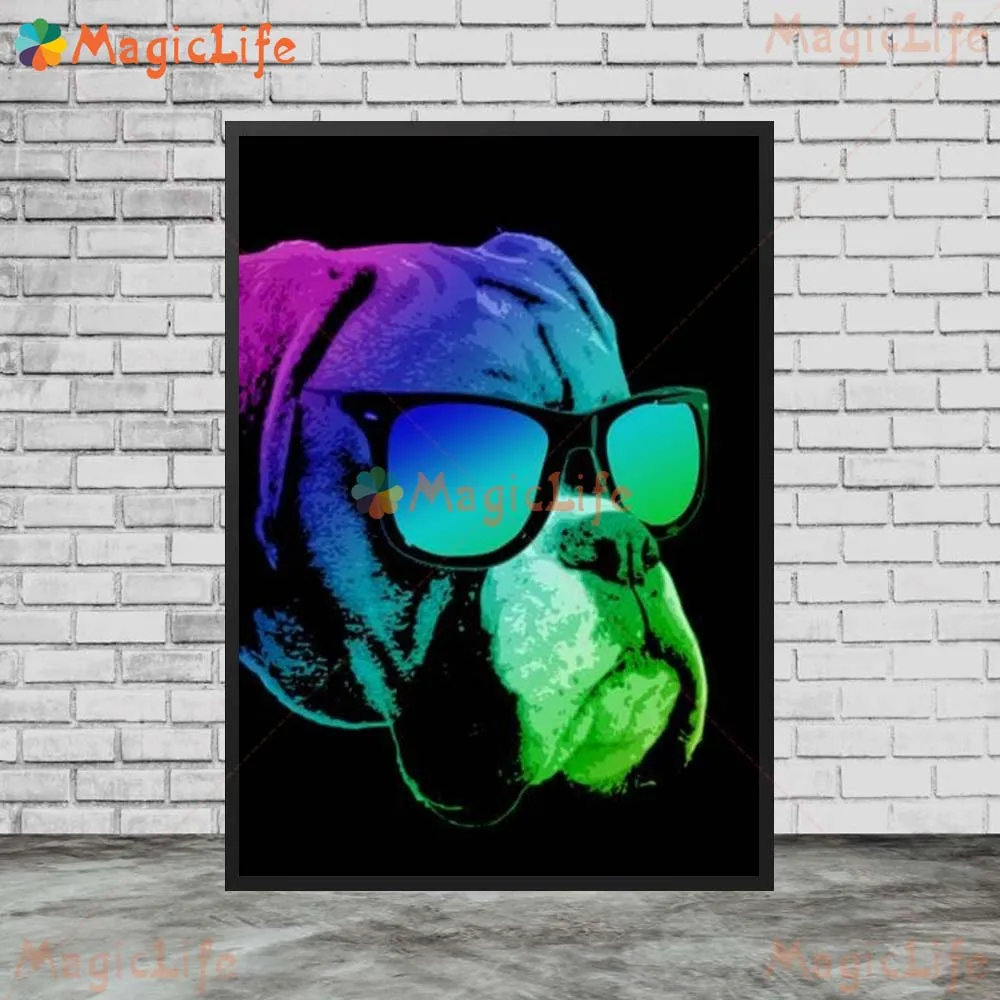 بارد Dj الحيوان النظارات الشمسية الكلب التمساح جدار صور لغرفة المعيشة الشمال المشارك الرسم على لوحات القماش الجدارية ديكور المنزل غير المؤطرة