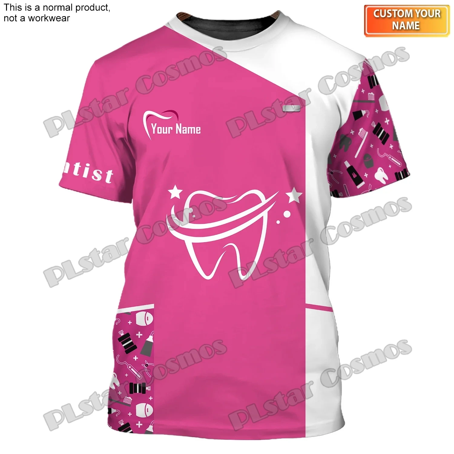 2023 Summer Latest Mens t shirt Dentist Pattern Personalized Name 3D Printed Dental Tshirt Unisex Casual Cool Tee Shirt DW210