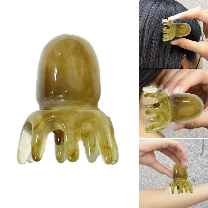 

Resin Octopus Comb Head Massager Meridian Scraping Scalp Massage Brush Acupuncture Spa Body Health Therapy Tool Home Adults