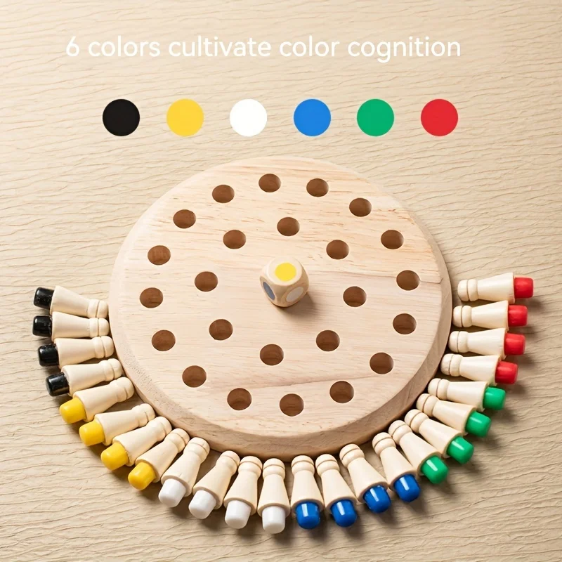 Wooden Memory Match Stick Chess Color Game Board Puzzles Montessori Educational Toy Cognitive Ability Learning Toys For Children