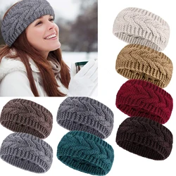 Winter Warm Knitted Headband for Women Girls Soild Color Elastic Head Turban Unisex Hairbands Headwear