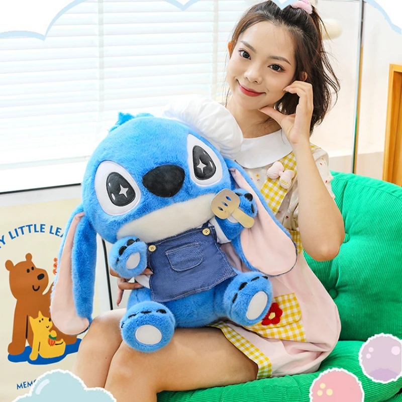 Pluszak Stitch Kucharz, urocza pluszowa zabawka Stitch do kuchni, niebieski Stitch, miękka wypchana lalka, duża poduszka, poduszka na sofę, prezent dla dzieci