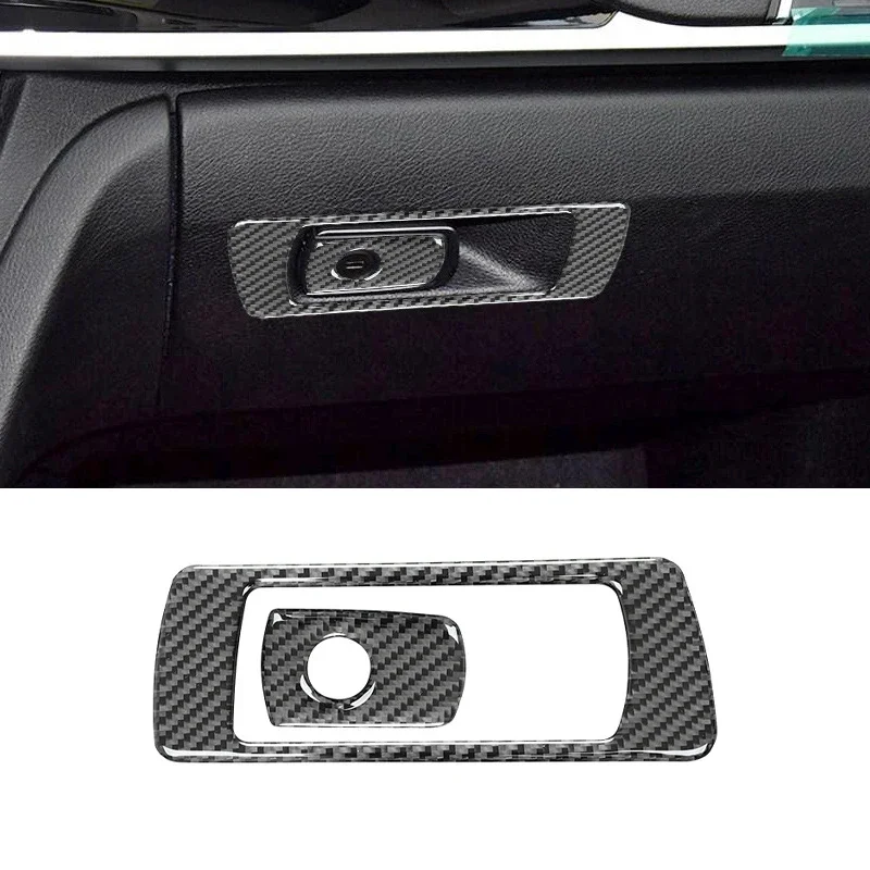 

For BMW 3 Series F30 F35 2013-2019 Inner Accessories Car Co-pilot Glove Storage Box Handle Trim Carbon Fiber Sticker Decorative