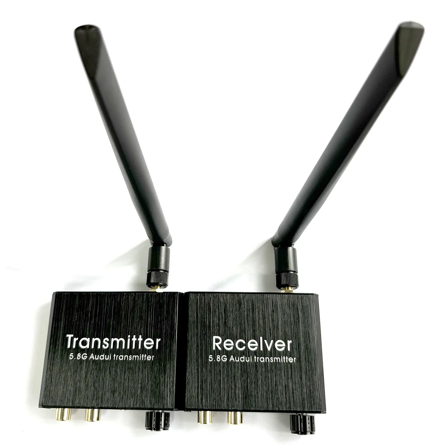 

50m 2.4GHz 5.8G Wireless Audio Transmitter and Receiver Adapter Sound System Volume Control for R/L 3.5mm RCA Subwoofer Speaker