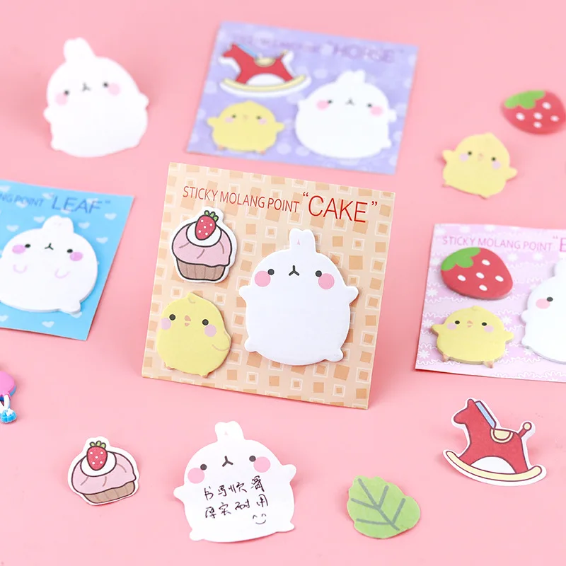 Creatieve konijn combinatie Cartoon Sticky Notes Memo Pad Papieren Sticker Gift Leuke Muur Koelkaststickers