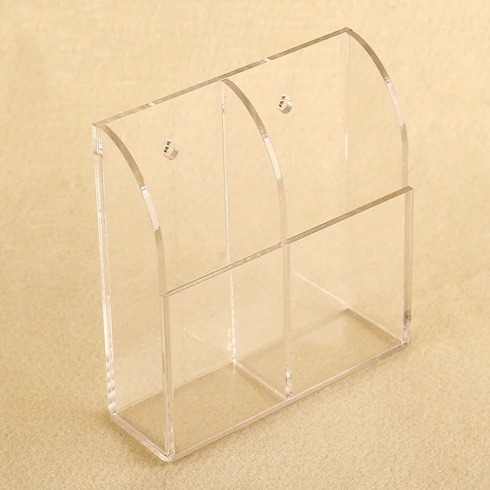 

Remote Control Organizer Box 13X3.8X14Cm Acrylic Holder For Air Conditioner Media Storage Mountable With Adhesive Screw