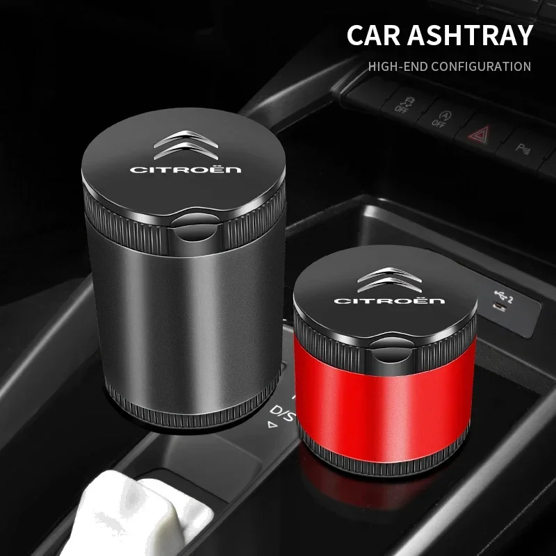 

Car Accessories Portable LED Light Car Ashtray Flame Retardant Cigarette Box For Citroen C2 C3 C4 C5 C1 Elysee Berling DS3 DS4