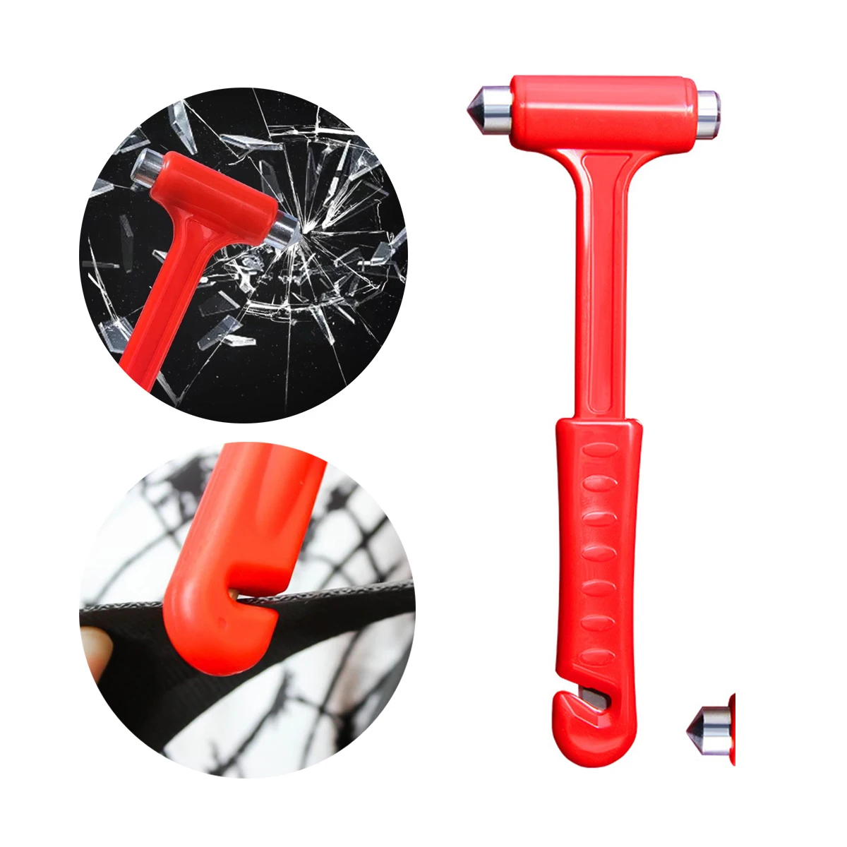 1Pc Martello di sicurezza multifunzionale Casa Ufficio Auto Bus Finestra Interruttore Solido Mini Manico rosso Martello di sicurezza Strumento di fuga di emergenza