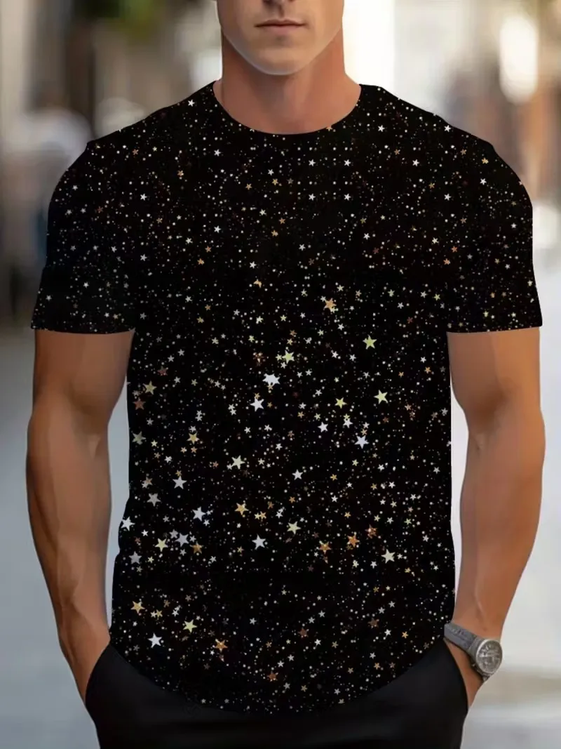 

2025 повседневная мужская одежда с коротким рукавом, модная мужская уличная футболка размера плюс, дышащая футболка с круглым вырезом для мужчин