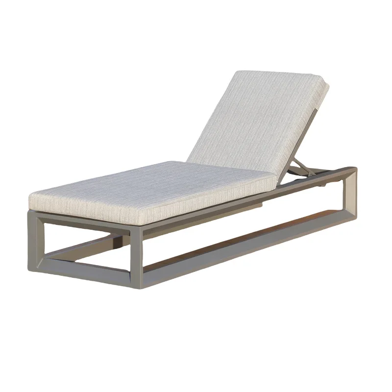 Outdoor beach chair aluminum alloy backrest five-speed adjustment pool deck chair villa hotel outdoor beach bed