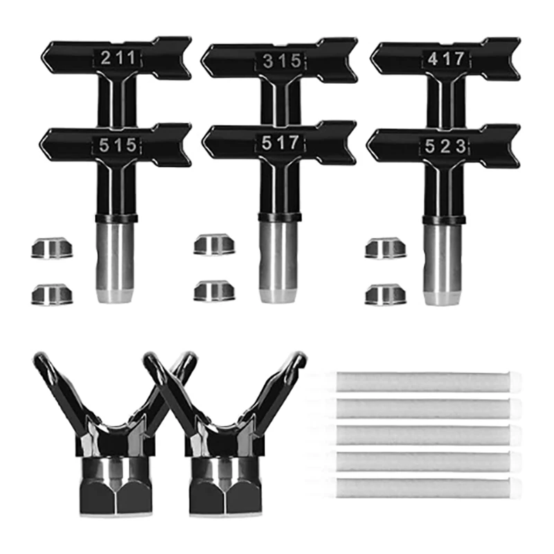 

Spray Tips for Airless Sprayer, Reversible Airless Paint Sprayer Nozzle Tips 6 Pieces with 2 Pieces Nozzle Seats