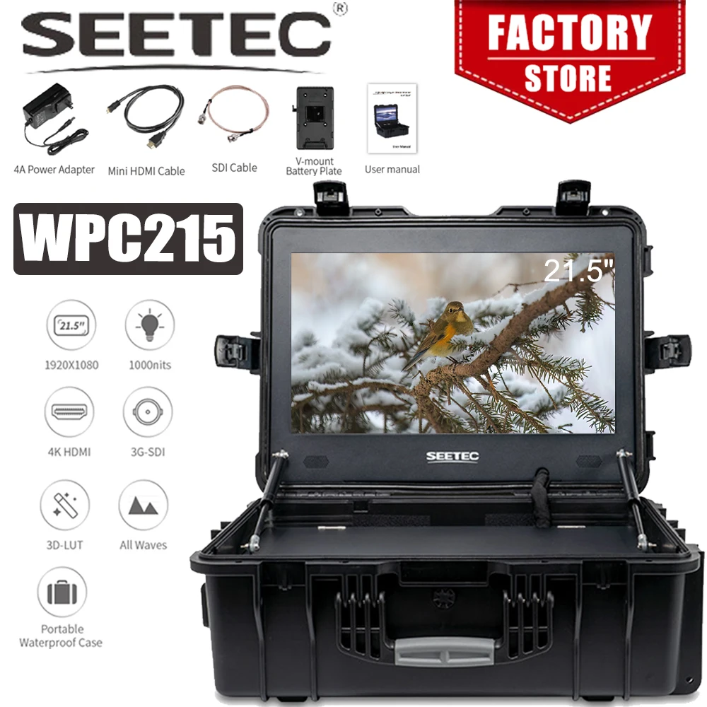 

SEETEC WPC215 21.5Inch Director Monitor 1000nit High Bright Full HD 1920x1080 Portable Carry-on Camera Photographic Professional