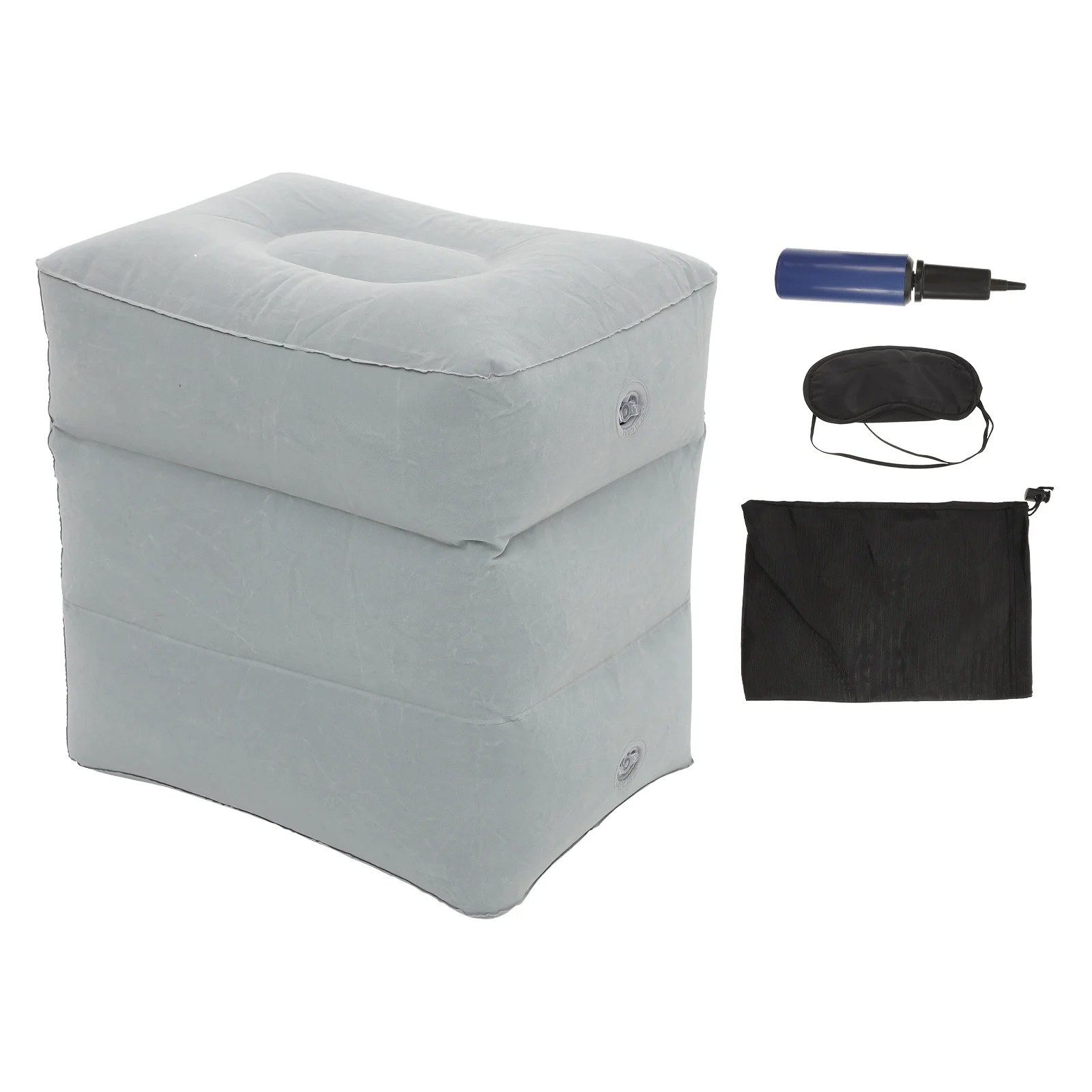 1 مجموعة نفخ القدم الراحة طائرة الساق الراحة المحمولة وسادة السفر تحسين الدورة الدموية تقليل تورم سفر الطائرة