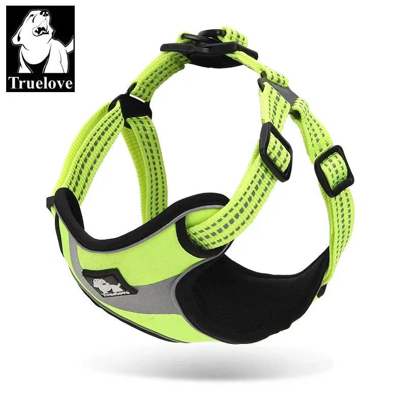 TrueLove Ajustável fácil no arnês de estimação para cães Aventura ao ar livre 3m Cão reflexivo Halter protetor Nylon Walking Dog Arness colete
