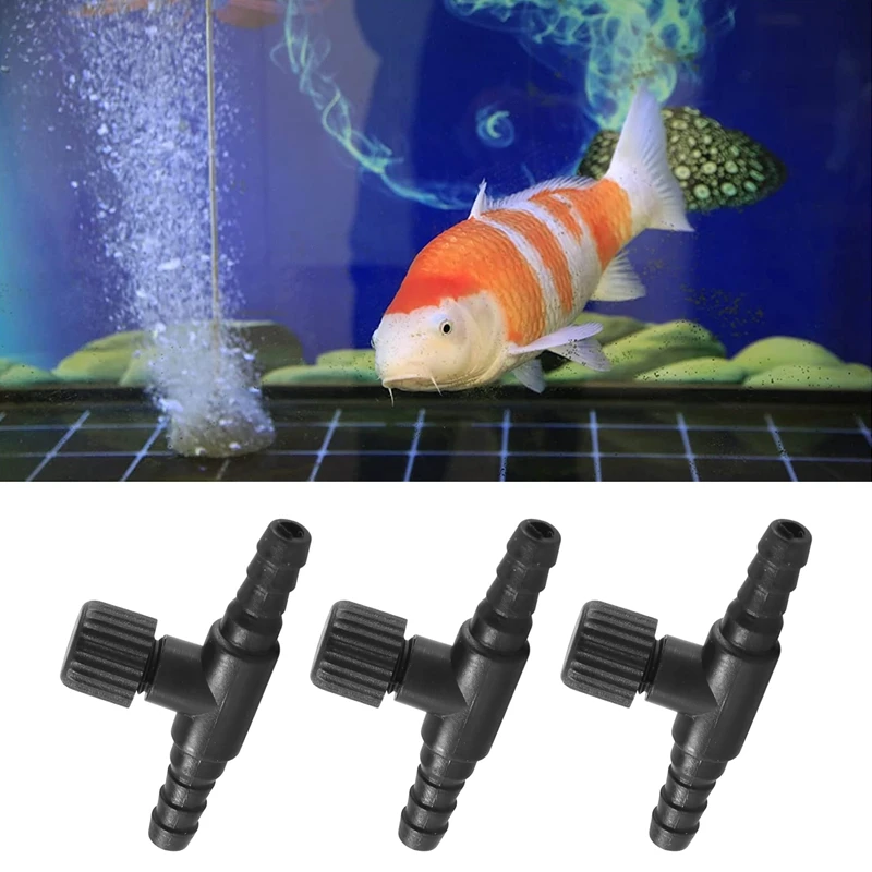 30 Pieces 2-Port Fish Tank Valve Plastic Air Pump Control Valve Aquarium T-Shaped Control Valve