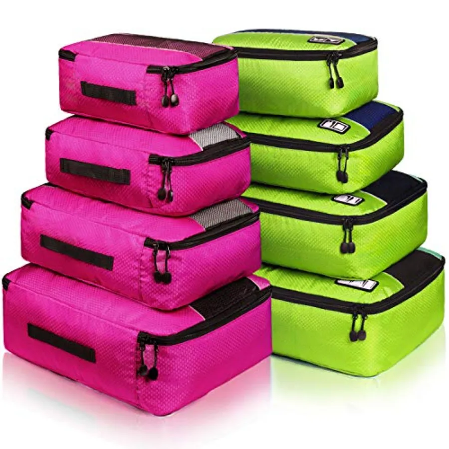

Packing Cubes Luggage Bags Organizer Durable Travel Accessories with Clothing Label in Black for Efficient Packing and Organiza