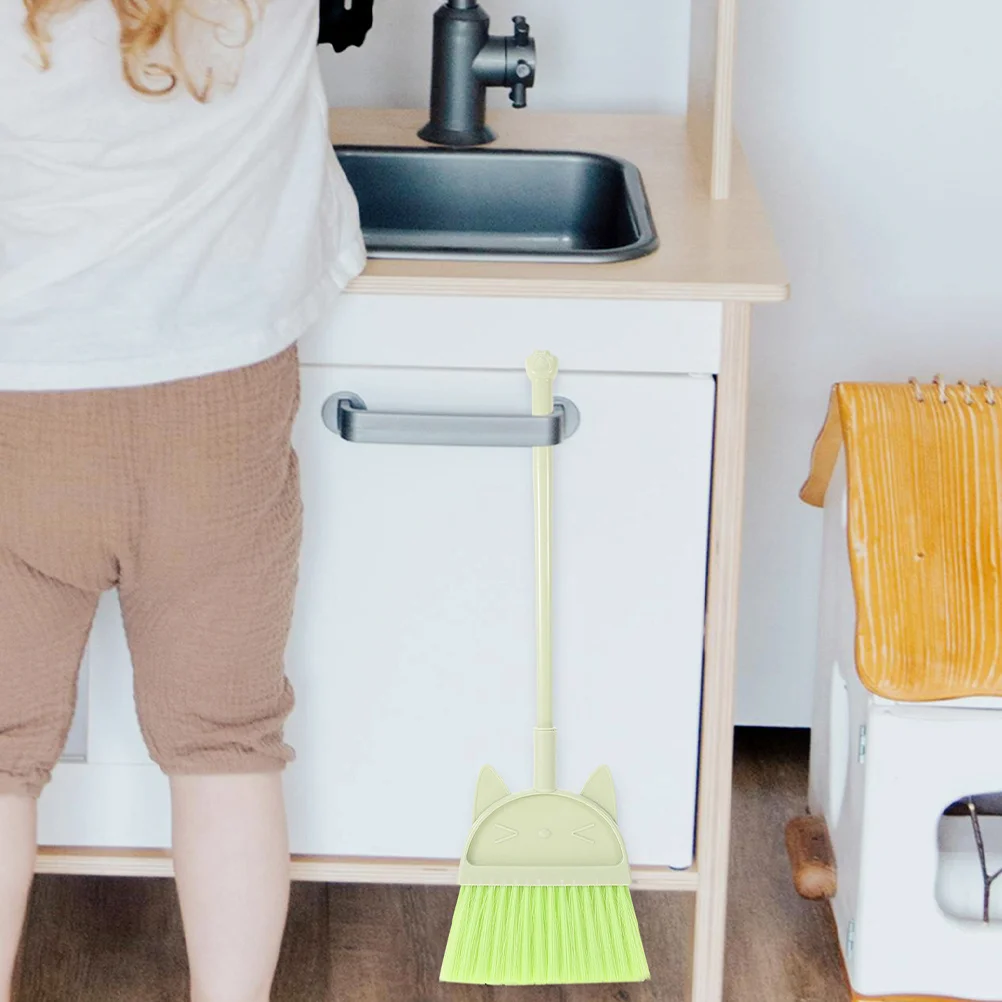 Ensemble de balais pour enfants, 2 pièces, Mini balai en plastique avec poignée, bords sûrs, couleurs vives, nettoyage pour l'intérieur et l'extérieur