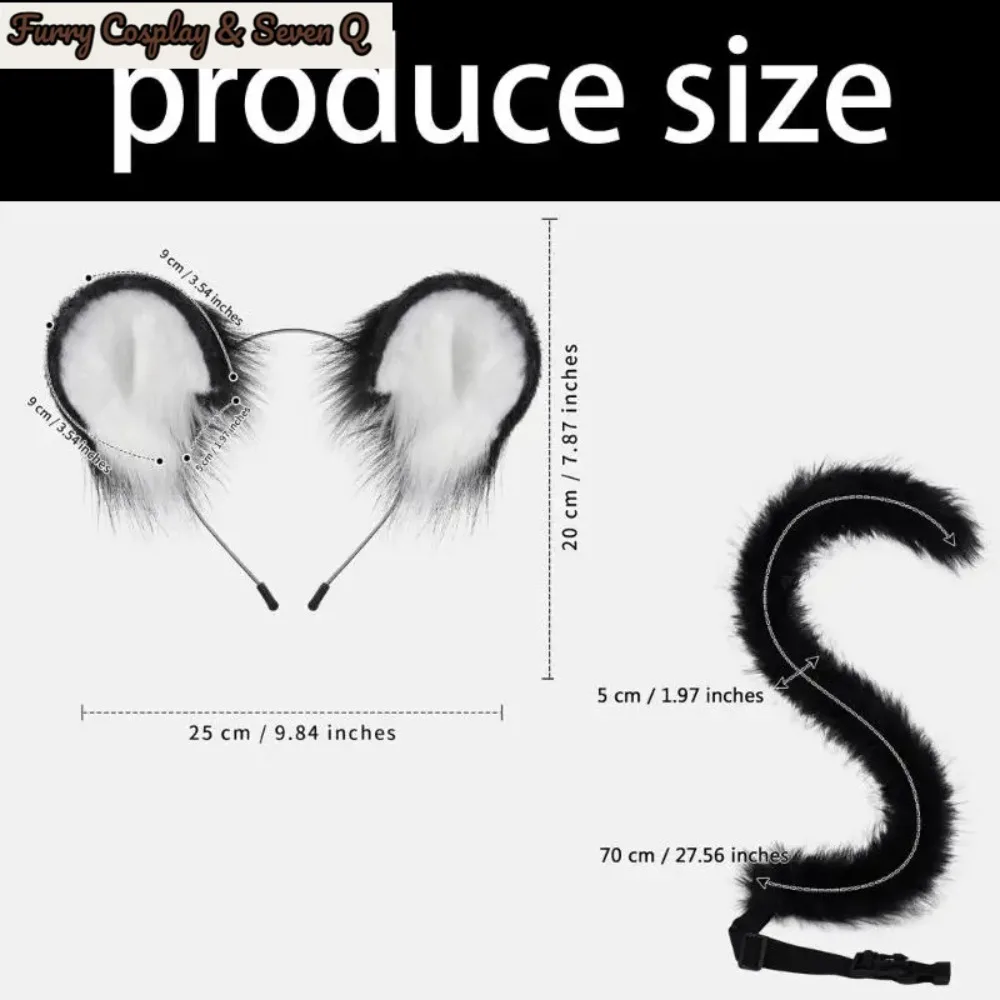 Four Piece Mouse Costume Set for Adults with Plush Ear Band, Tail, Neck Tie and Nose Accessory for Party Use Photos 2