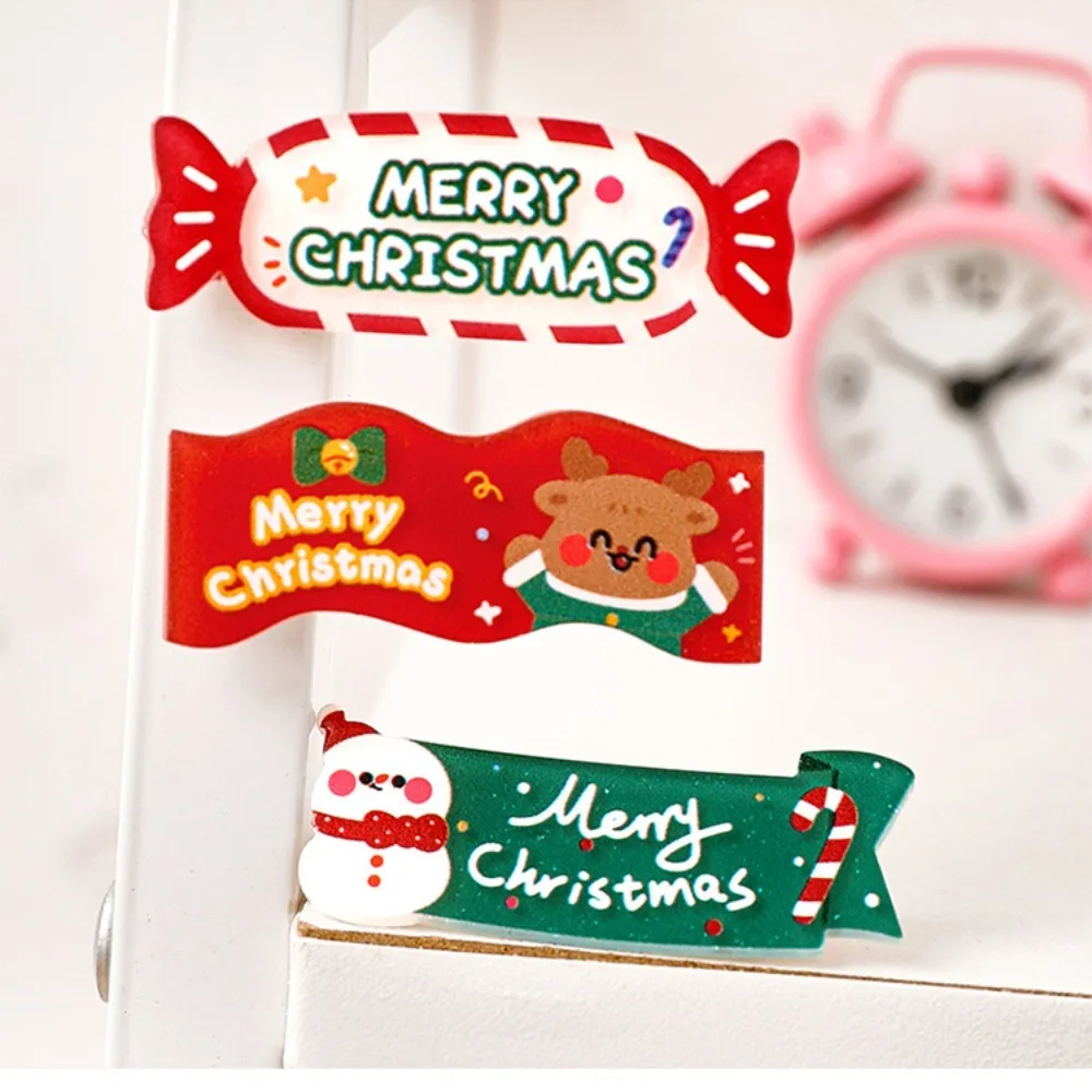 Fashion Plastic Cartoon Christmas Hairpins Resin Mini Cute Hair Accessories Christmas Ornaments