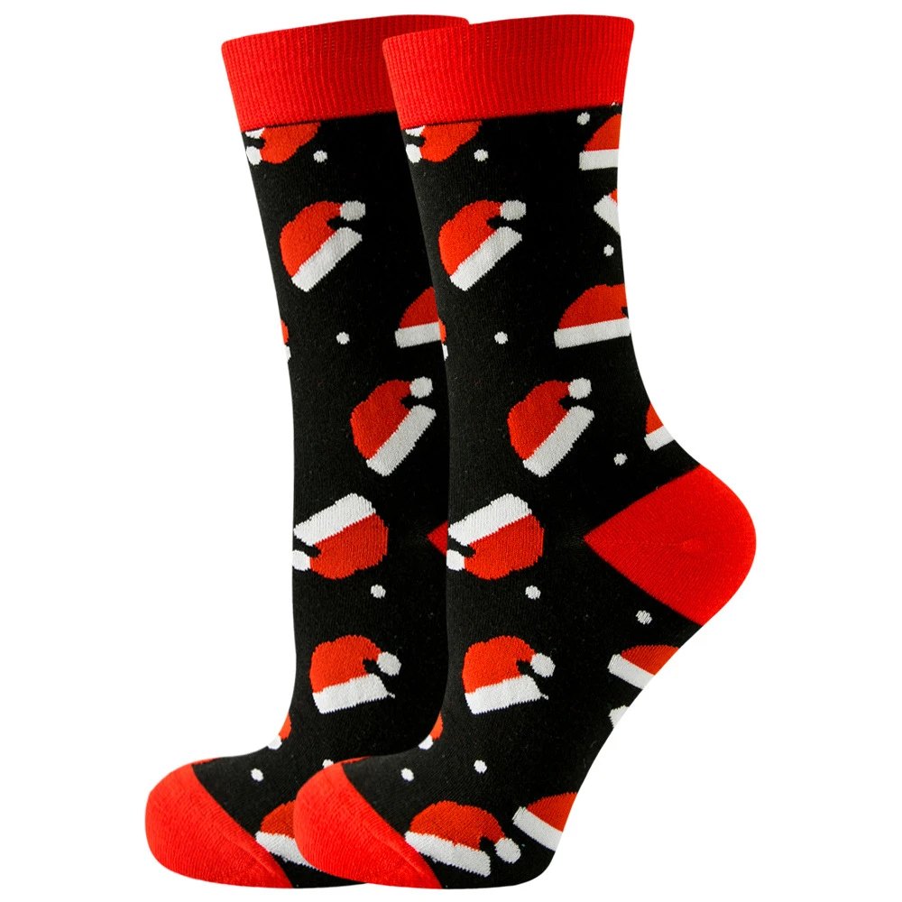 

Women's 2025 Christmas Latest 1 Pair Autumn/winter Socks Red Christmas Hat Socks Suitable for Daily Matching with Christmas