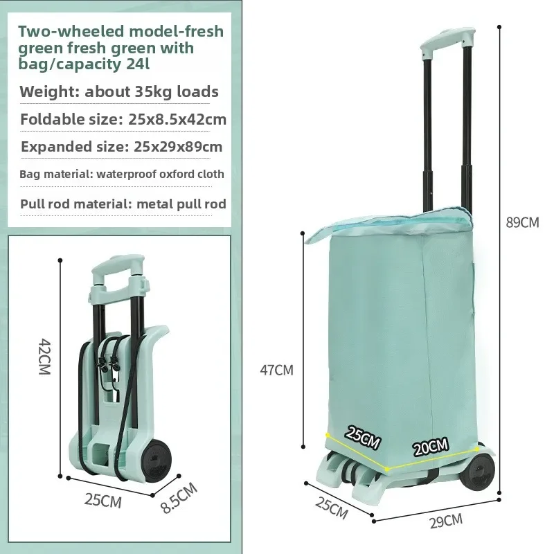 Multi-functional Household small cart folding pull goods handling trailer shopping cart luggage trolley