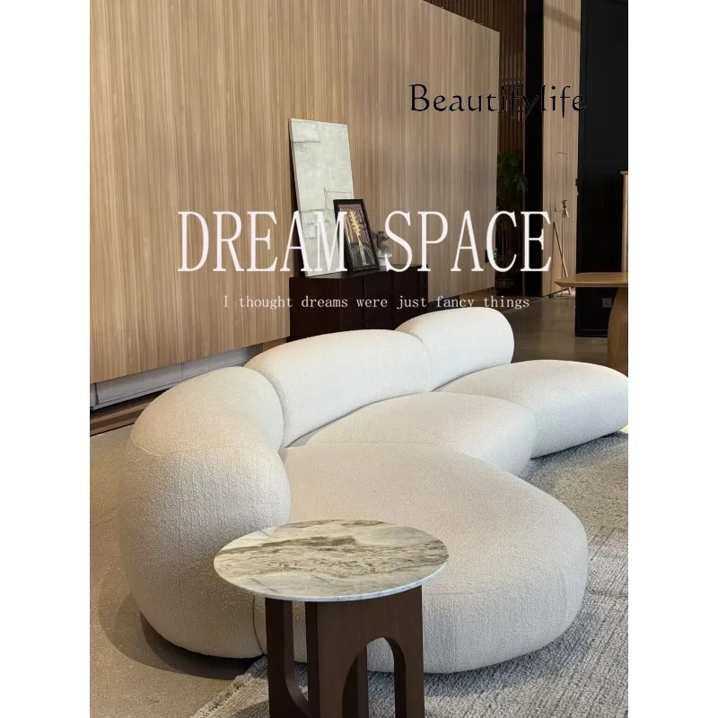 BX Nordic Cream Style Fabric Villa Pebble Module Combination Sofa Living Room Special-shaped Designer