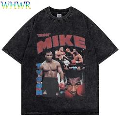 Mike Tyson Vintage T-shirts Washed T Shirt Streetwear Retro Tshirt Summer Short-sleeved Shirts Boxing Champion Oversized Tshirts