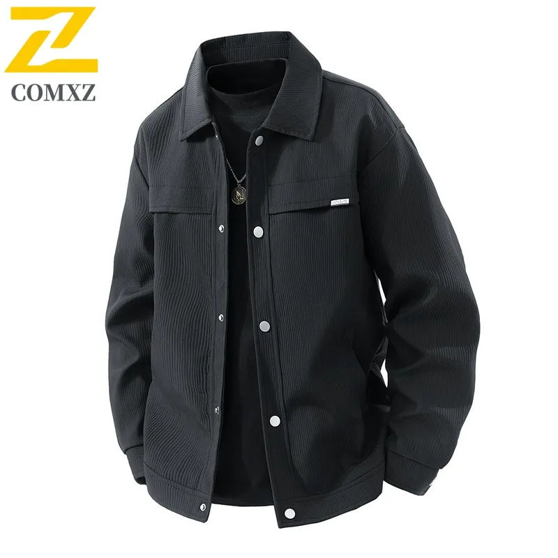 

COMXZ Windbreaker Vintage Baseball Coat Streetwear Washed Pilot jackets for man PU Leather Biker Coat Waterproof Windproof 2025