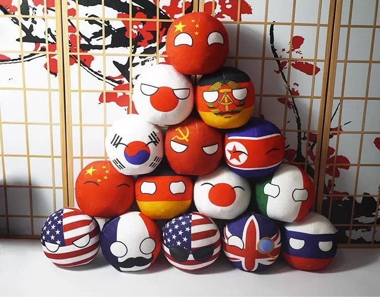 20cm Cartoon Polandball Plush Doll Canada Mexico USA Argentina Brazil Chile Mongolia Kazakhstan Countryball