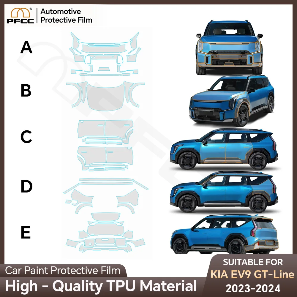 

For KIA EV9 GT-Line 2023 2024 Folia ochronna na lakier samochodowy PreCut TPU PPF Anti-scratch Transparent Bra Kit Body Sticker
