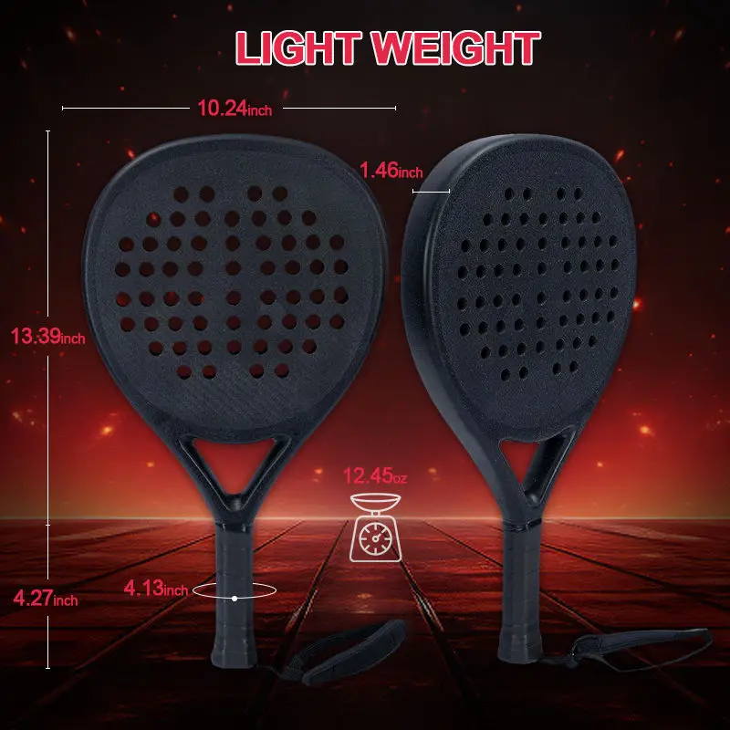 OEM ODM Custom Carbon Fiber Board Racket 3K 12K 18K Carbon Surface EVA Beach Tennis Racket, Cricket Racket