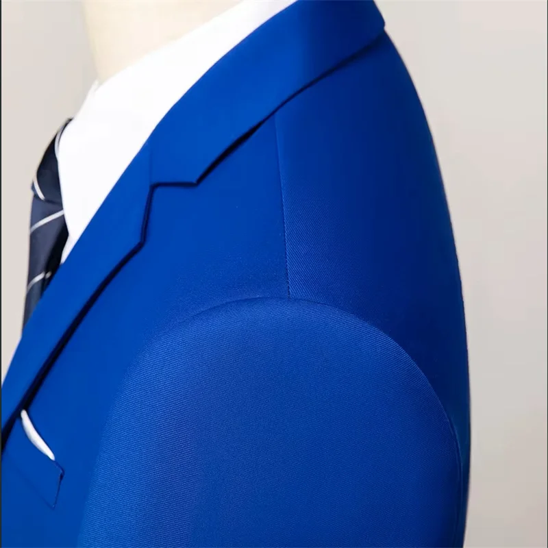 Fashionable men's yellow two-piece suit, wedding solid color slim fit dress set, European sizes, multiple colors to choose from