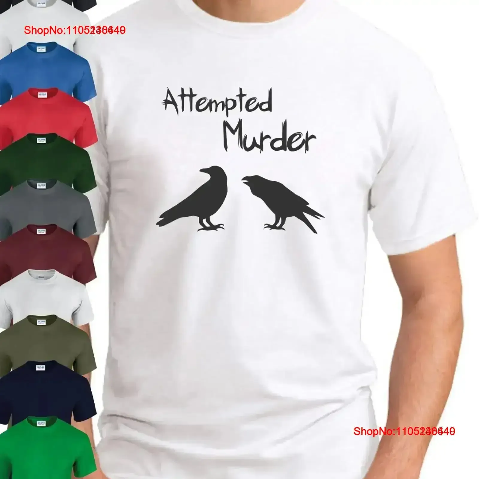 ATTEMPTED MURDER T SHIRT Funny Slogan Novelty Mens Geeky Sayings Quotes vintage Washed streetwear designer clothes Soft homme