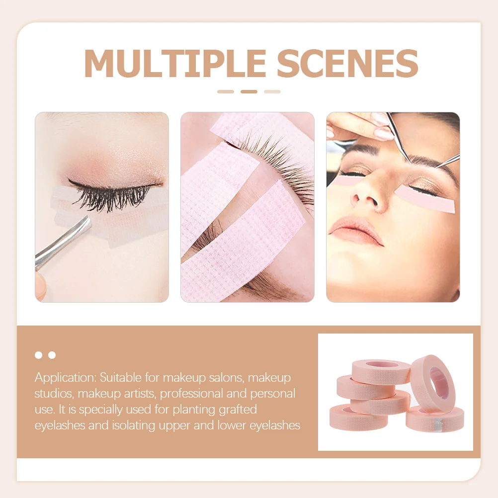 6 個ピンク不織布抗アレルギーまつげエクステンションテープ呼吸快適な目の下のステッカーサロン DIY ツール