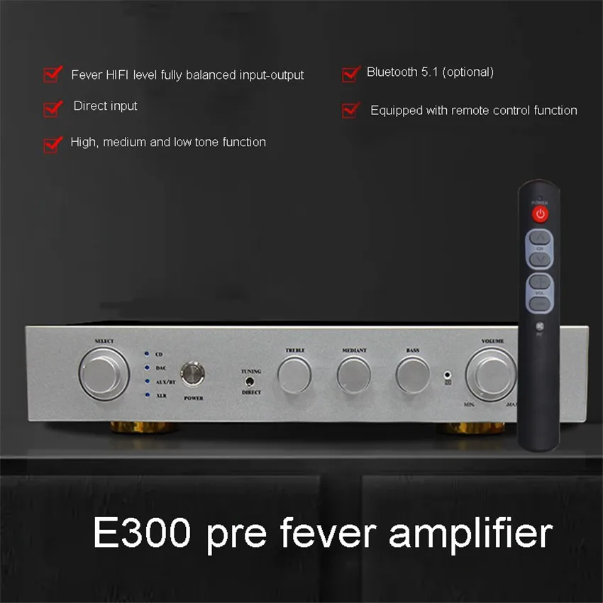 Medium And Low Frequency Tones Front Remote Control Bluetooth 5.1 With Power Cord E300 Preamplifier Fever Grade HiFi High