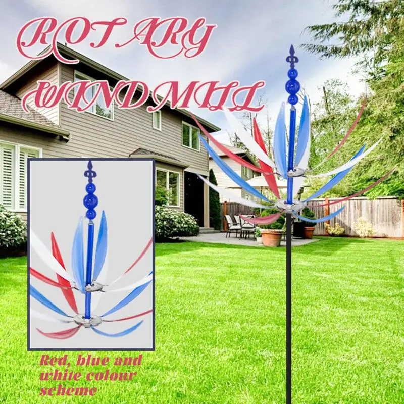 Harlow Wind Spinner Metal Windmill 3D Wind Powered Kinetic Sculpture Lawn Metal Wind Spinners Yard And Garden Decor