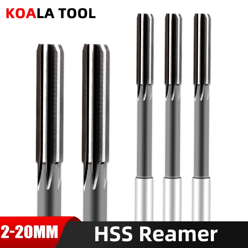 HSS Machining Tool Spiral Flute Reamer Cobalt Cutting H7 Straight Shank Diameter 2mm-16mm for Metal Steel Aluminum Hole Drill