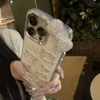 Hello Kitty Anime Diamond Trojrozměrný řetízkový kryt na telefon pro iPhone 11 12 13 14 15 Pro Max Plus 16Pro Nárazuvzdorný kryt Dárky 8 nejlepší prodej Kryt na telefon Hello Kitty - №5