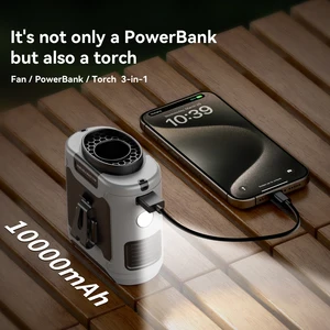 Quạt eo di động ngoài trời, 2000mah, treo cổ, gió mạnh với băng ghế điện, đèn LED cho thể thao, hành lang, công việc ngoài trời 8 Bán hàng chính không quạt NA - №4