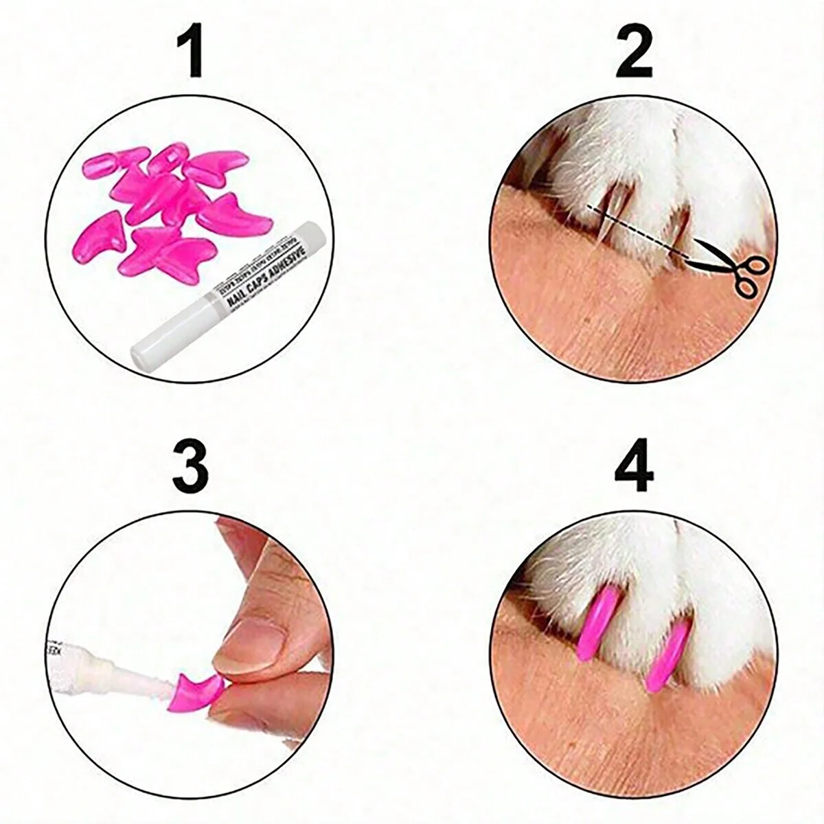 20pcs- Colorful Cat Nail Covers - Keep Your Cat\'s Paws Safe & Stylish!