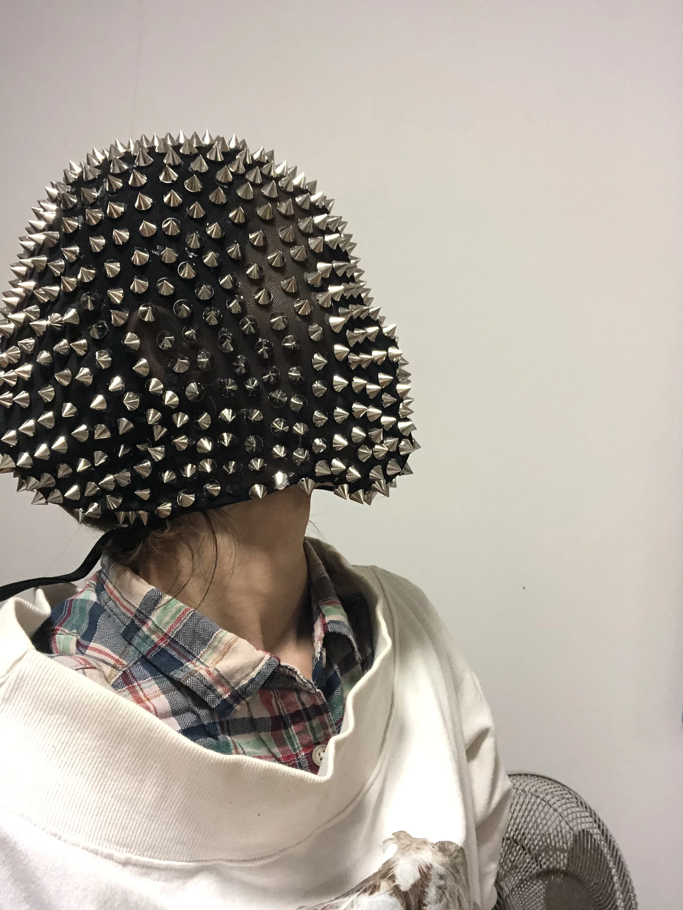 Nightclub DJ Singer Dancer Stage Performance Accessories Halloween Face Cover Male Female Mask Rivet Rhinestones Mask Headgear