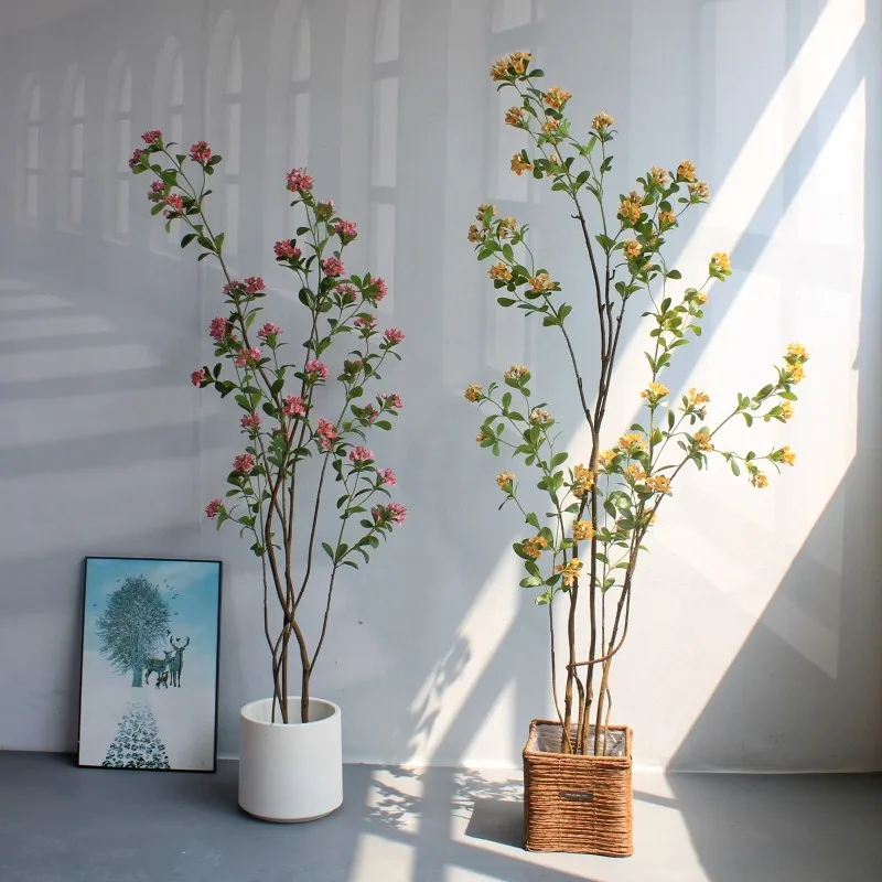 Small fresh island spring flower living room store fake flower window floor-to-ceiling potted plant decorative props